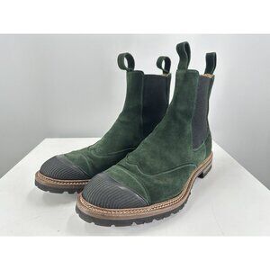 Kiton Chelsea Green Suede Boots Size 10.5 EU/ 11.5-USA